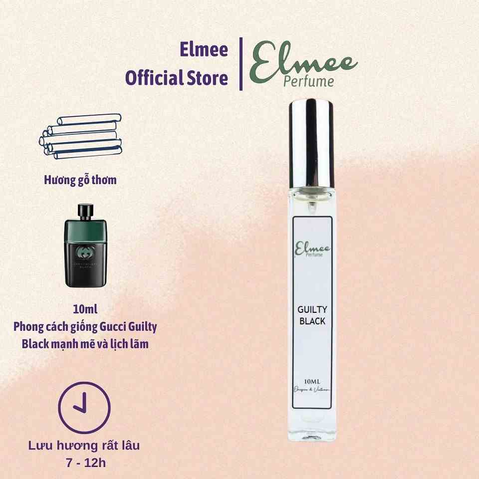 Nước hoa nam Guilty Black 10ml Elmee mạnh mẽ, lịch lãm