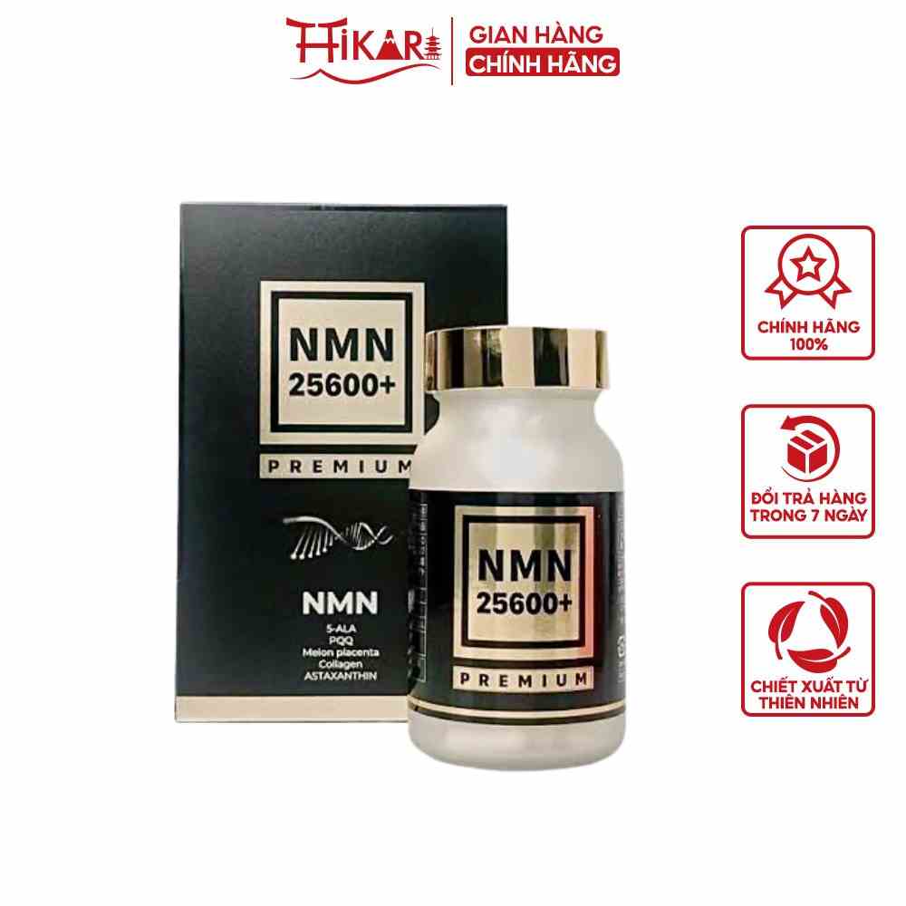 Viên uống chống lão hóa NMN 25600+ Premiumv bổ sung Collagen trẻ hóa làn da (Hộp 1 lọ x 80 viên)