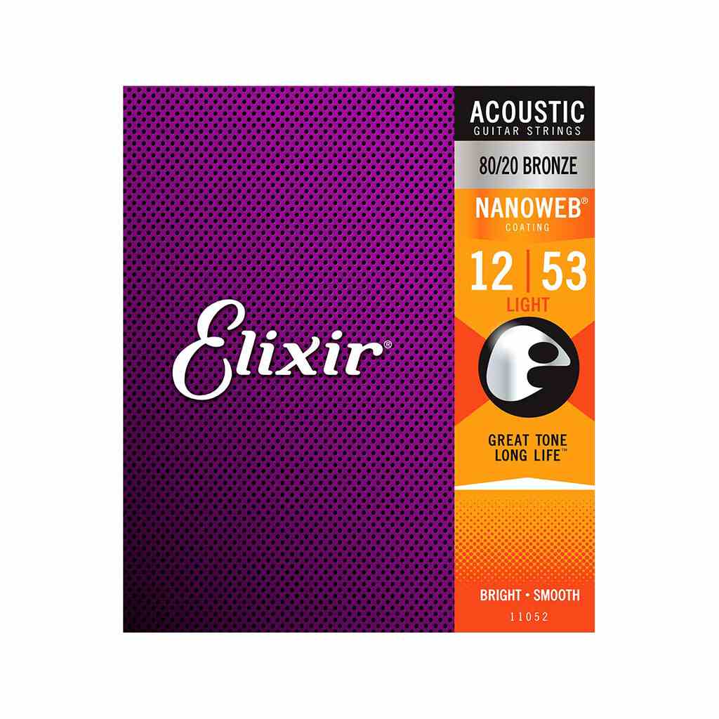 [Mã BMLTB200 giảm đến 100K đơn 499K] Bộ dây đàn Guitar Acoustic - Elixir 11052 - 80/20 Bronze, Nanoweb, 12 53 Light