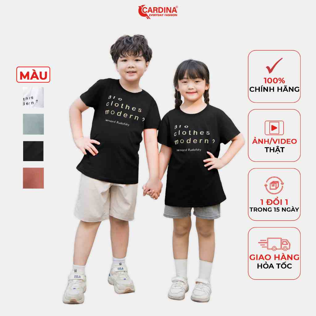 Áo Phông Trẻ Em 𝐂𝐀𝐑𝐃𝐈𝐍𝐀 Chất Cotton Cao Cấp In Chữ  Áo Cổ Tròn Năng Động 3ATK01