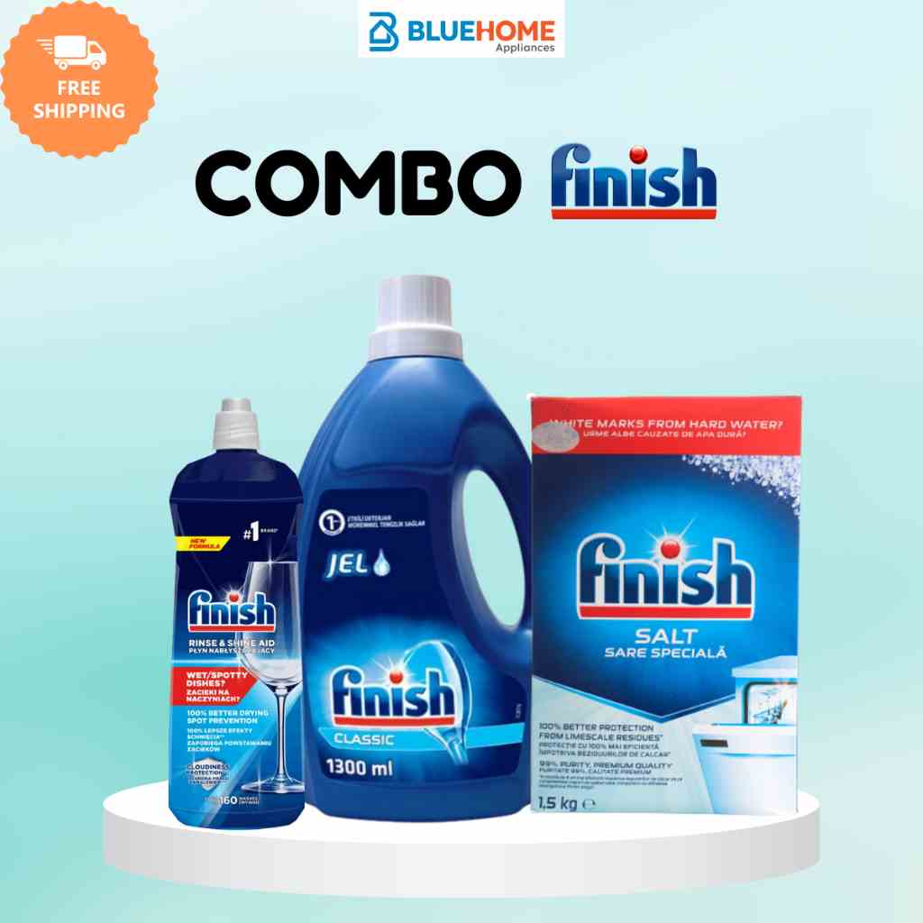 Combo Finish: Gel Finish Classic 1300ml + Muối 1.5kg + Bóng 800ml