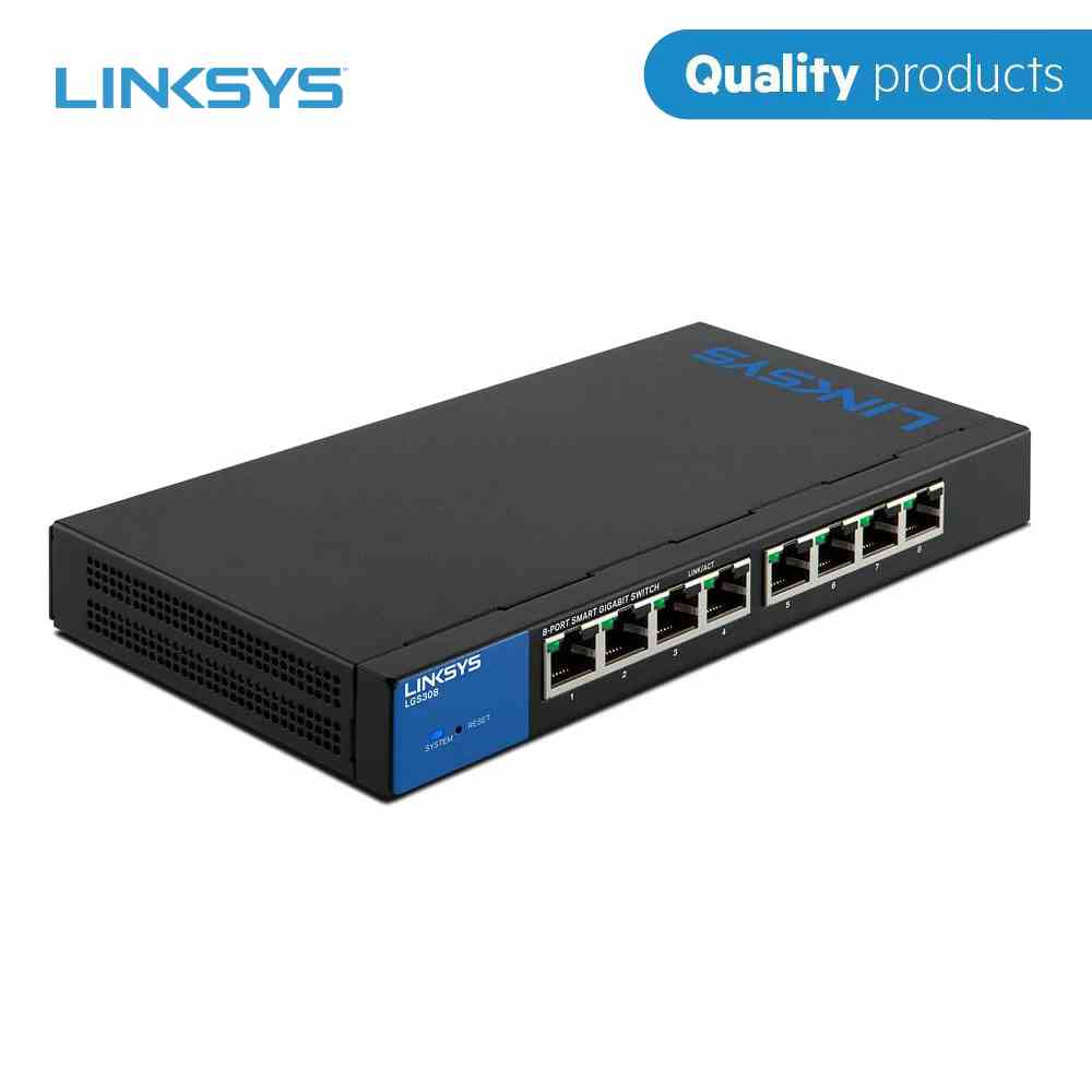 [Mã ICBFRI300 giảm 10% đơn 249K] Switch 8 cổng Business Smart Gigabit LINKSYS LGS308