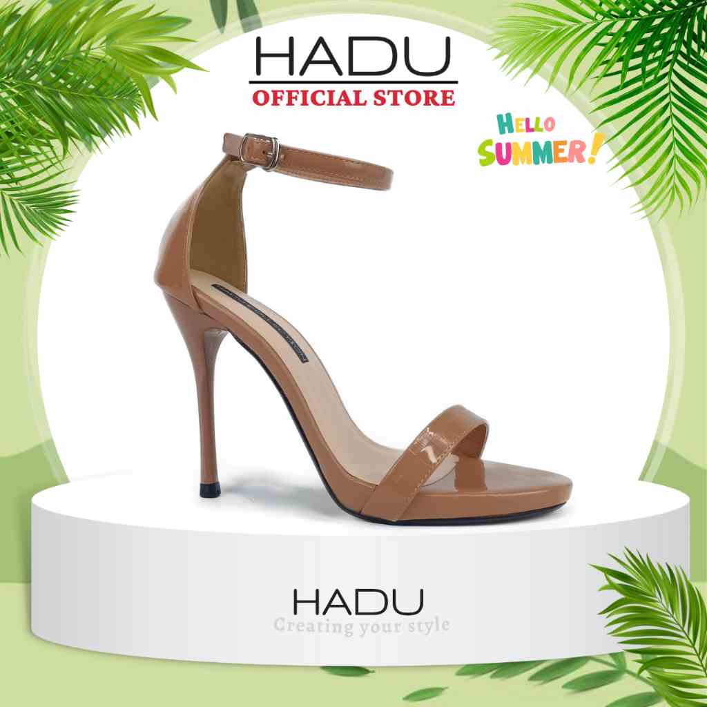 Giày sandal cao gót 10p đế đúp quai ngang Kamy HADU M1027 - BH 24 tháng