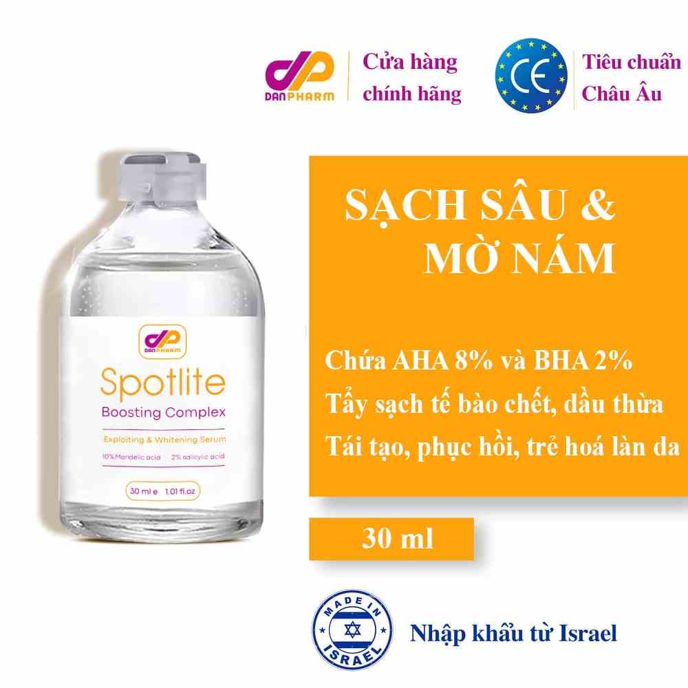 Serum Tẩy Sạch Tế Bào Chết Hoá Học Loại Bỏ Nám Tàn Nhang, AHA 8% + BHA 2% Spotlite Boosting Complex 30ml Danpharm Israel