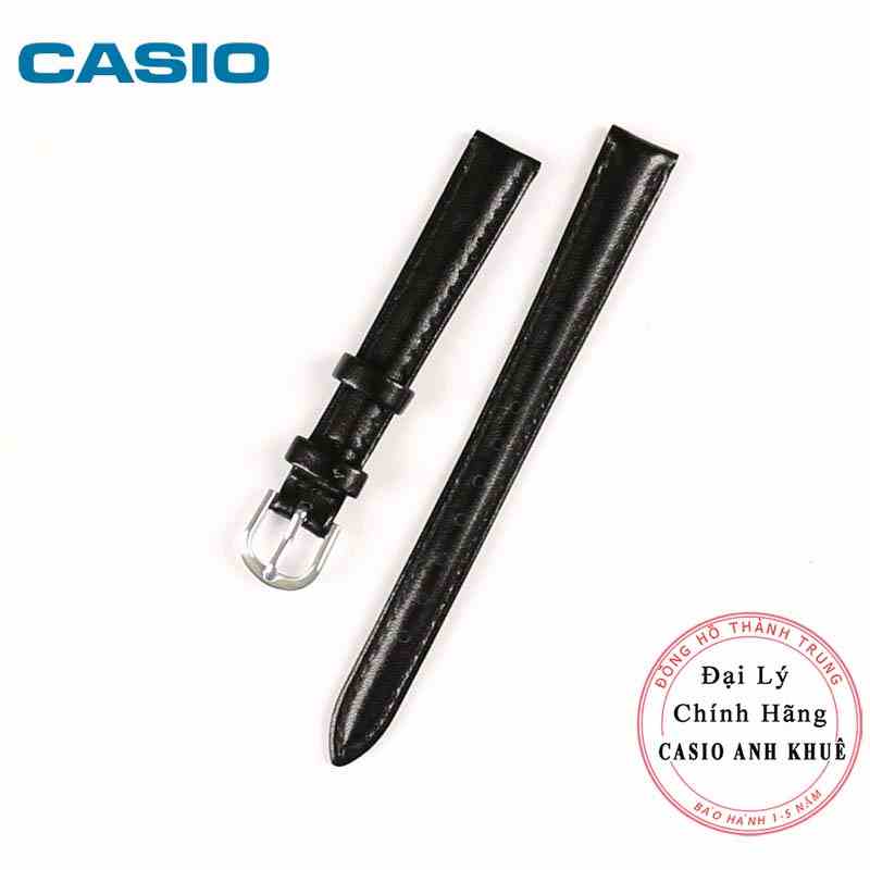 Dây da đồng hồ casio LTP-1095E đen trơn 12mm