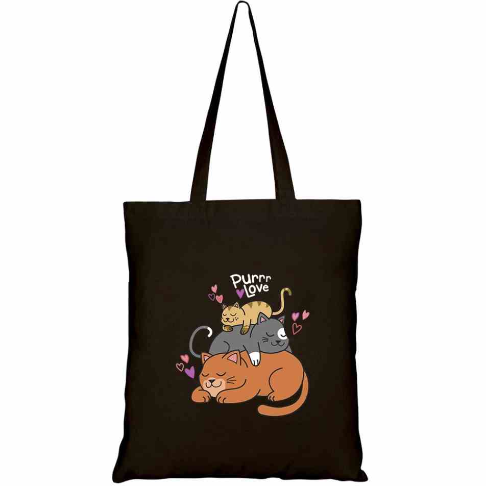 [Mã BMLTA35 giảm đến 35K đơn 99K] Túi Tote GINKO Vải Canvas có dây kéo khóa (có túi con) in hình amor felino HT96