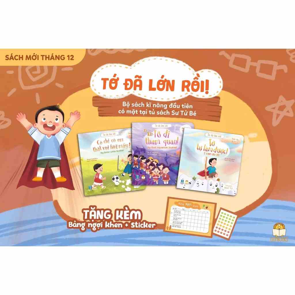 Sách Kỹ Năng - Bộ Tớ Đã Lớn Rồi 3 cuốn cho bé phát triển trí tưởng tượng, dạy con cách tự lập