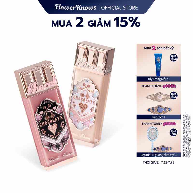 Son kem trang điểm FLOWER KNOWS mềm mịn dưỡng ẩm lâu trôi chăm sóc đôi môi 4.5ml