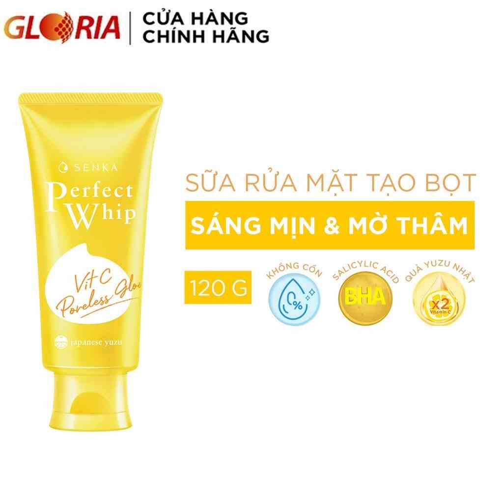 Sữa Rửa Mặt Senka Perfect Whip Vit C Dưỡng Sáng Mờ Thâm 100g