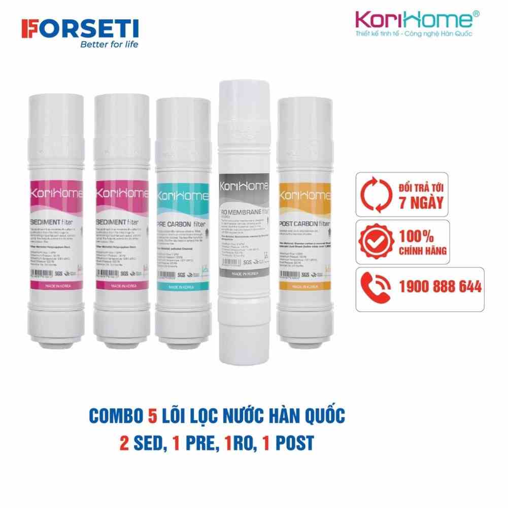 Combo 5 lõi lọc nước Korihome chính hãng dành cho máy lọc nước Korihome WPK-816 ( WPK-602-W)