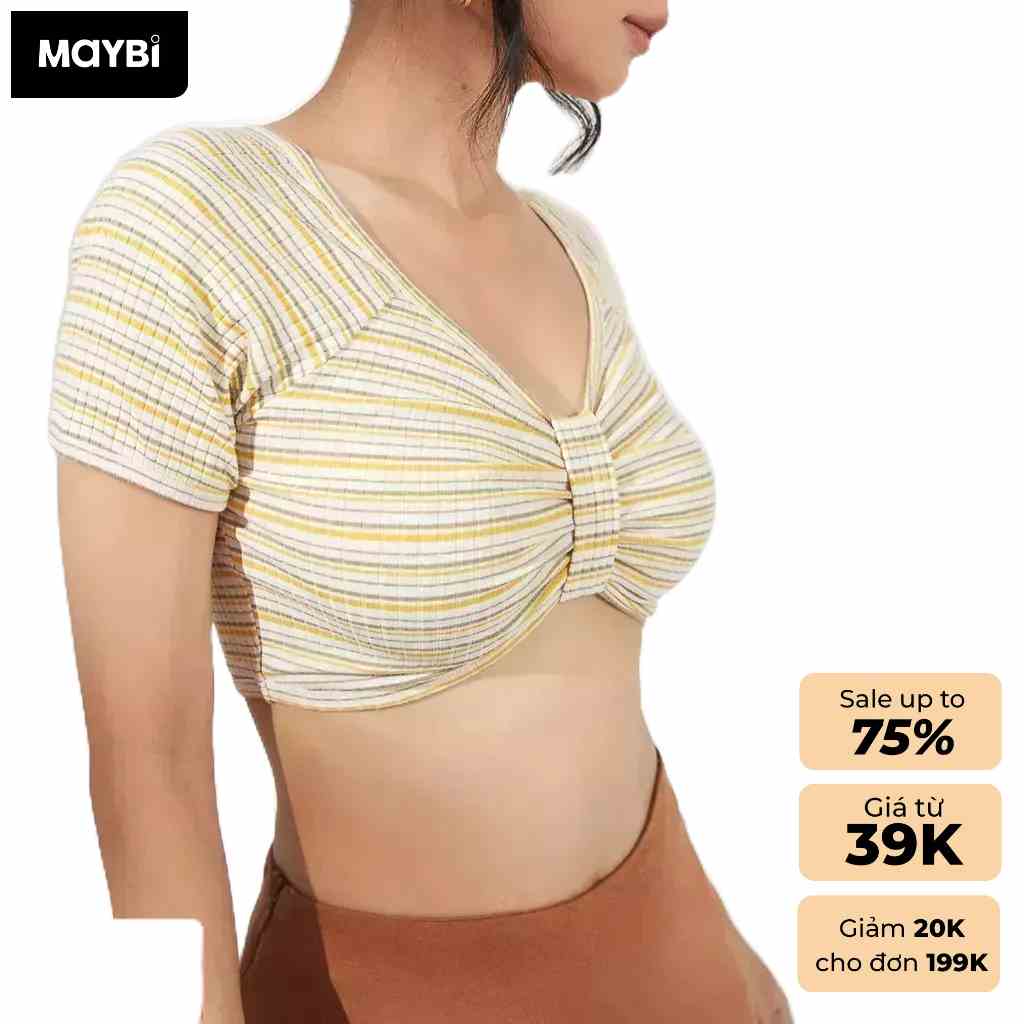 Áo croptop Maybi thun kiểu nơ