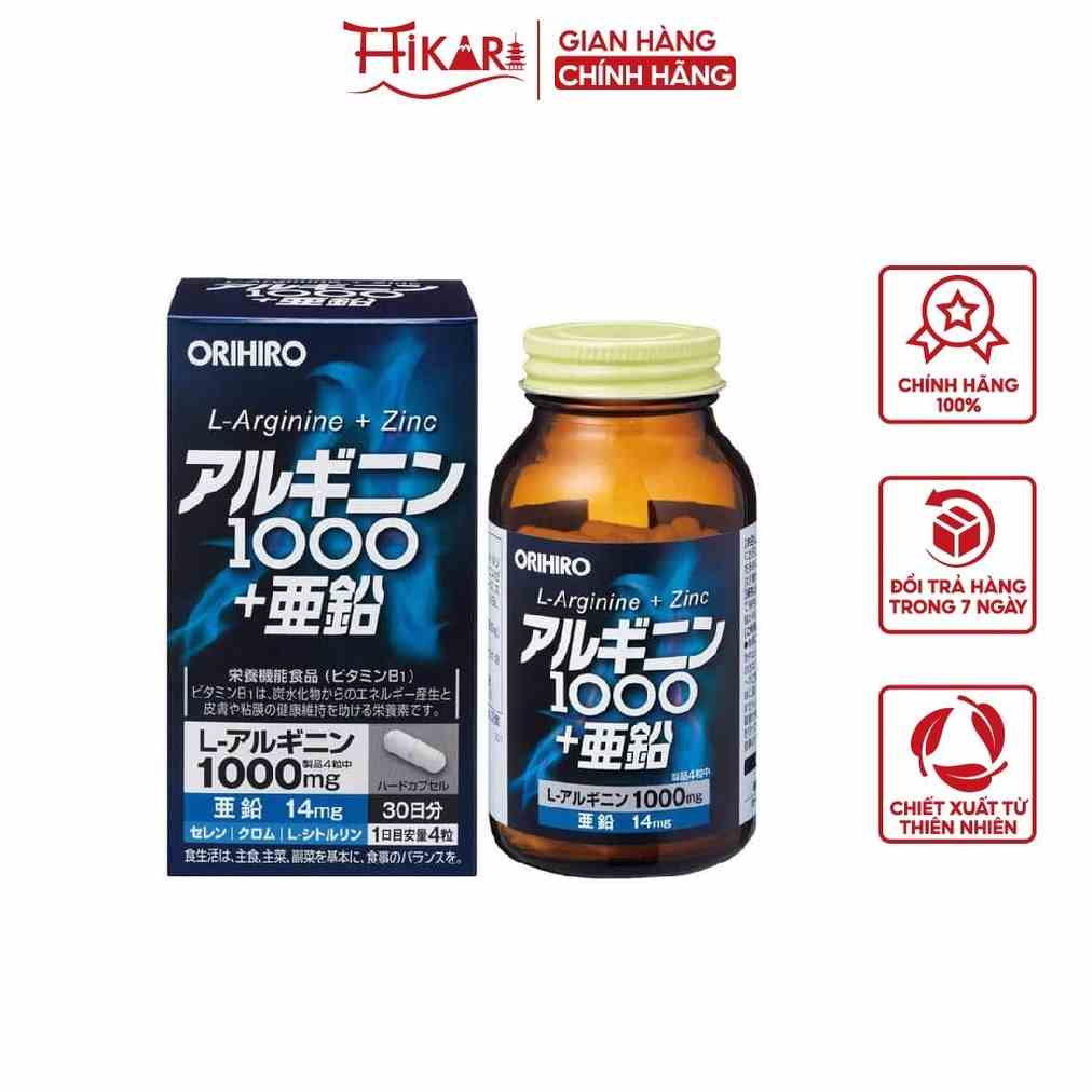 Viên uống tăng cường sinh lý L-Arginine và Kẽm Orihiro cải thiện chất lượng tinh trùng nam giới 120 viên