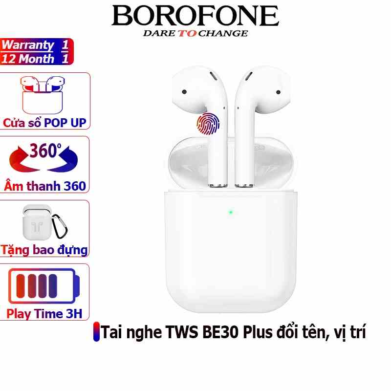 Tai nghe không dây BOROFONE BE30 Plus tặng kèm bao đựng, thích hợp cho các loại điện thoại, bluetooth 5.0