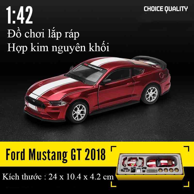 Đồ chơi lắp ráp xe mô hình Ford Mustang GT 2018  KAVY bằng hợp kim nguyên khối chạy cót