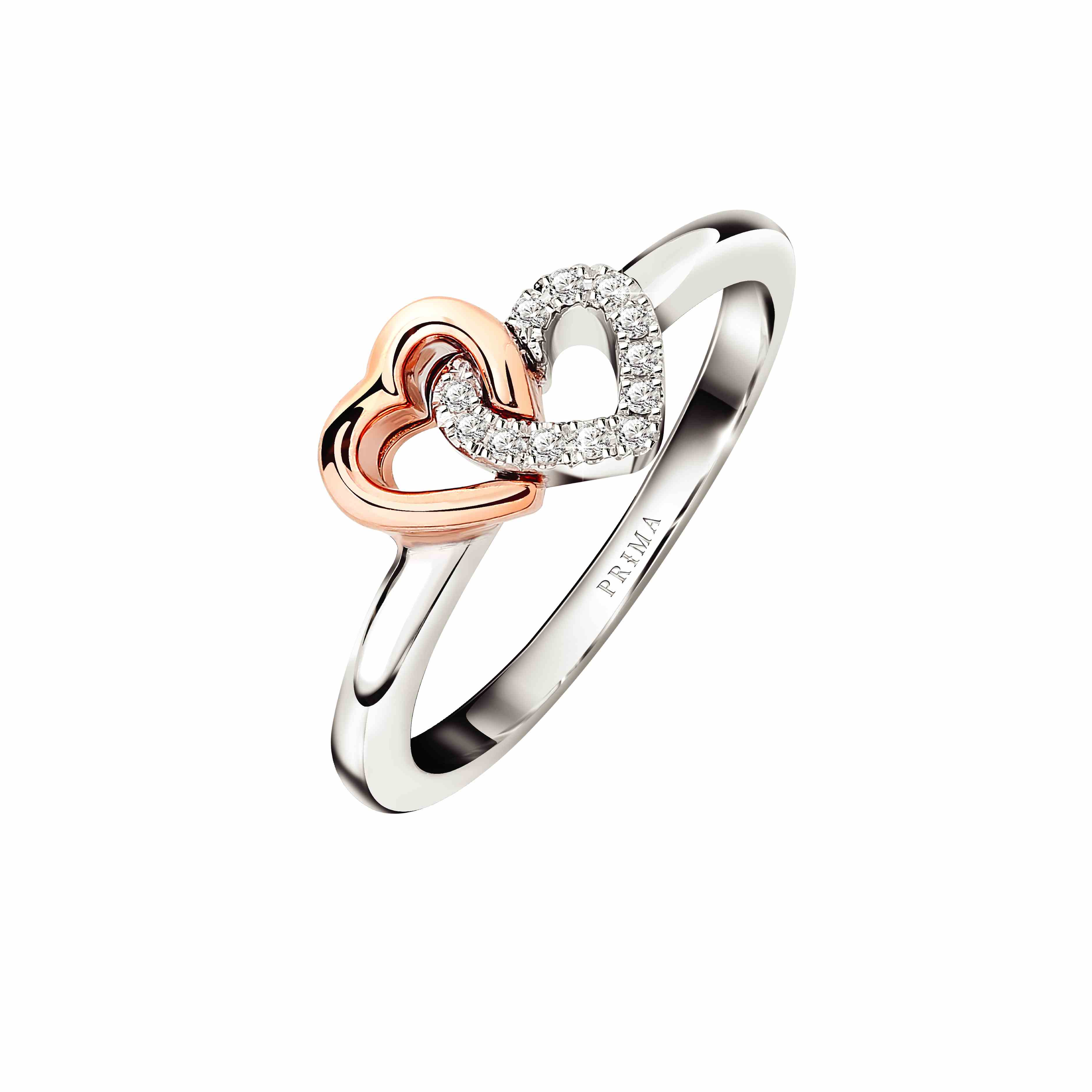 PRIMA Nhẫn Kim Cương - Vàng 18K - BST Mini Heart - Trái Tim - 105R3804