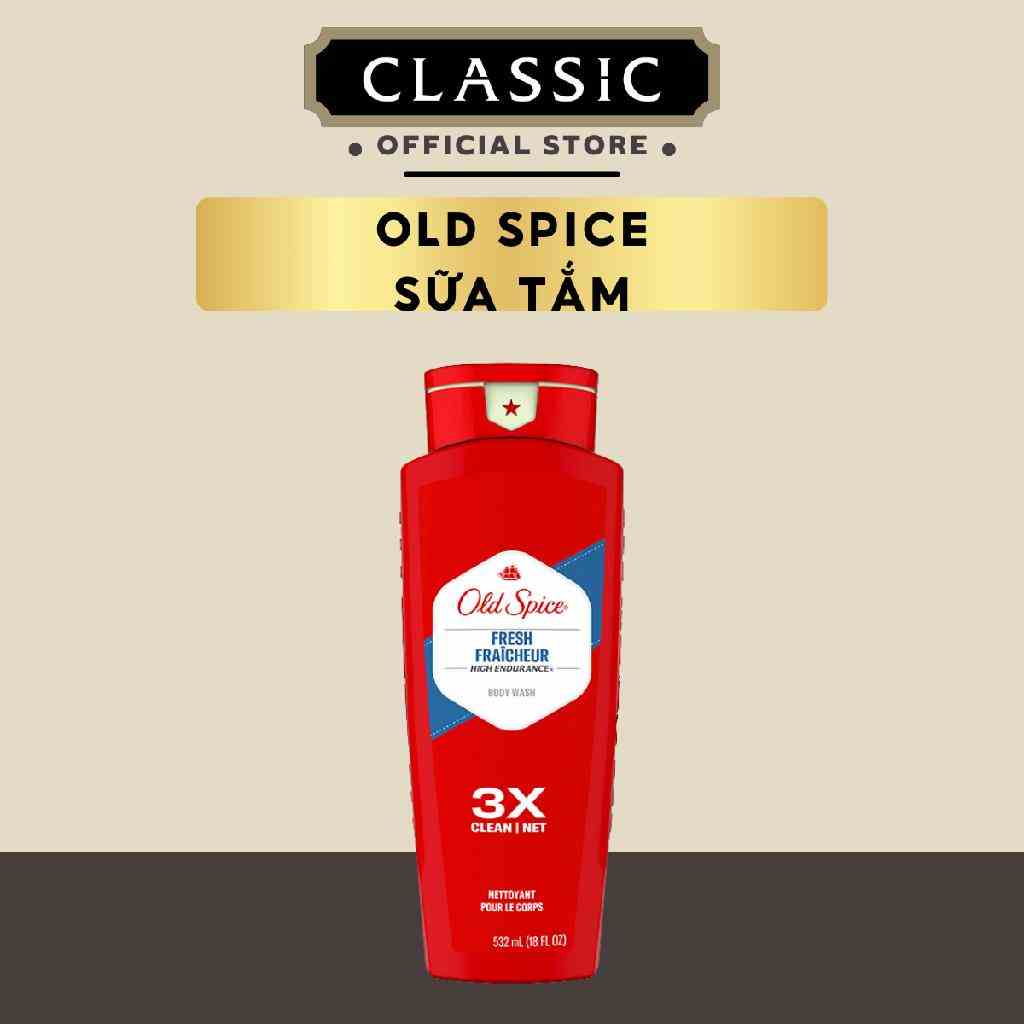 [Mã BMTTC60K giảm đến 60K đơn 50K] Sữa Tắm Nam Old Spice Fresh High Endurance 532ml