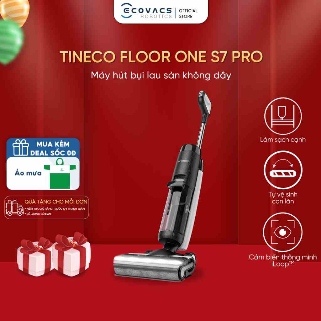 [Mã ELHACE02 giảm 12% đơn 2TR] Máy Hút Bụi Lau Sàn Tineco FLOOR ONE S7 Pro_BẢN QUỐC TẾ – BẢO HÀNG 12 THÁNG