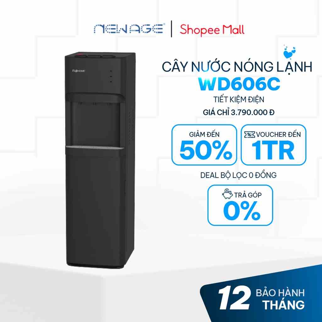 Cây nước nóng lạnh Fujihome WD606C nhập khẩu chính hãng làm nóng và mát nhanh,khóa vòi nóng an toàn cho bé, bh 12 tháng