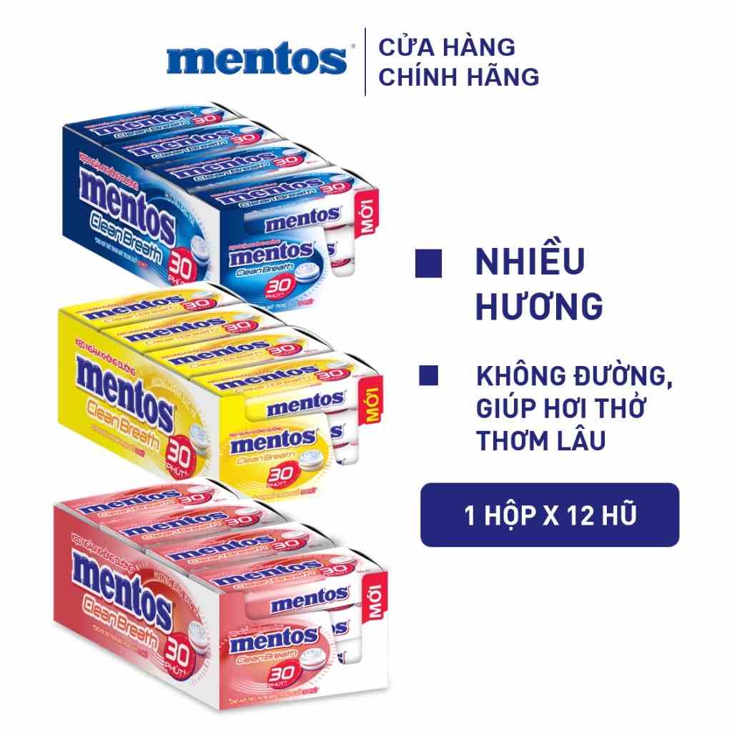 Kẹo Ngậm Không Đường Clean Breath (Hộp 12 hũ)