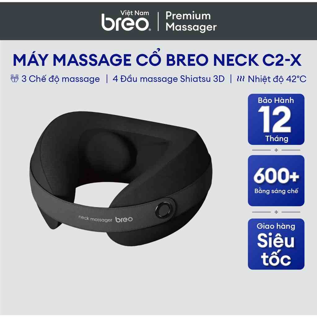 Máy Massage cổ BREO Neck C2-X | 3 chế độ Massage | Thiết kế dạng sóng với cơ chế xoay 360° | Giảm đau nhức và mệt mỏi