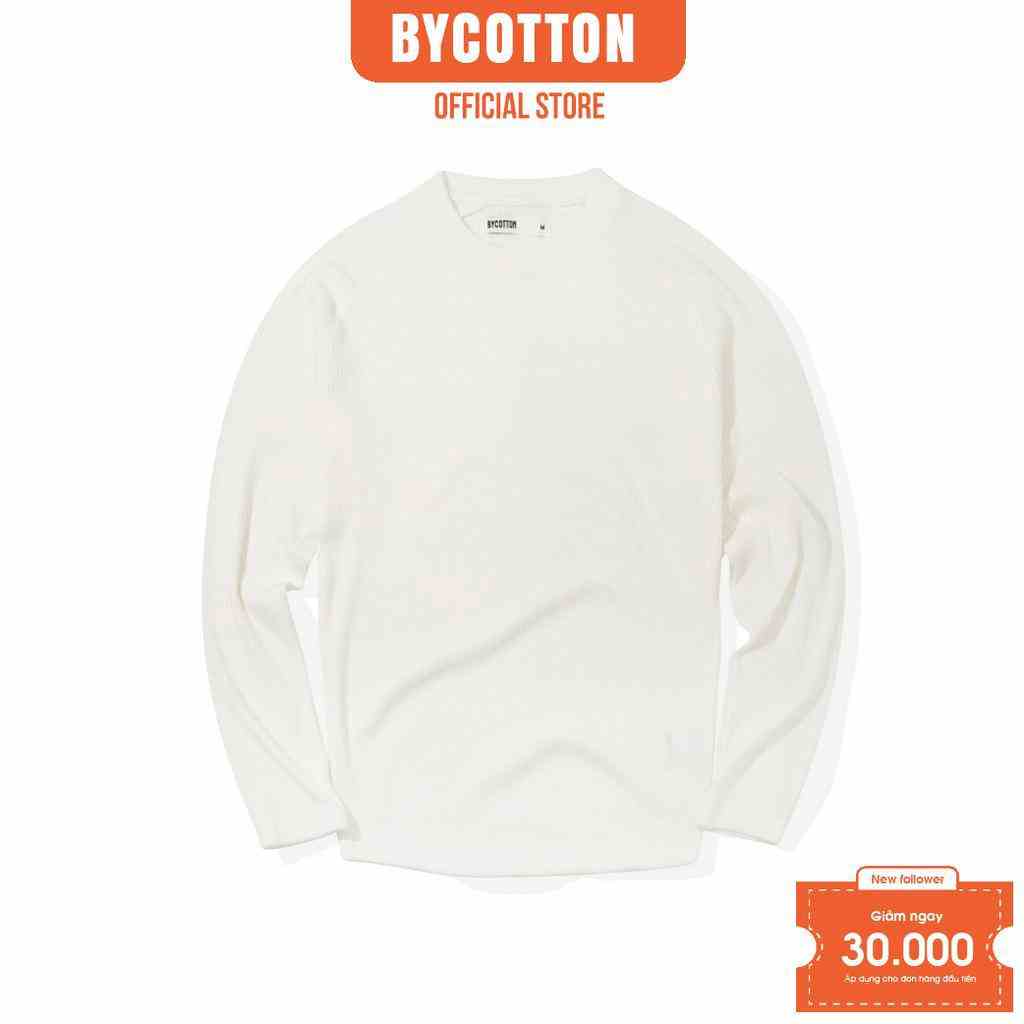 [Mã BYCO2224T giảm ngay 50K đơn 0K] Áo Thun Nam Tay Dài BY COTTON Premium White Long Sleeve Tee