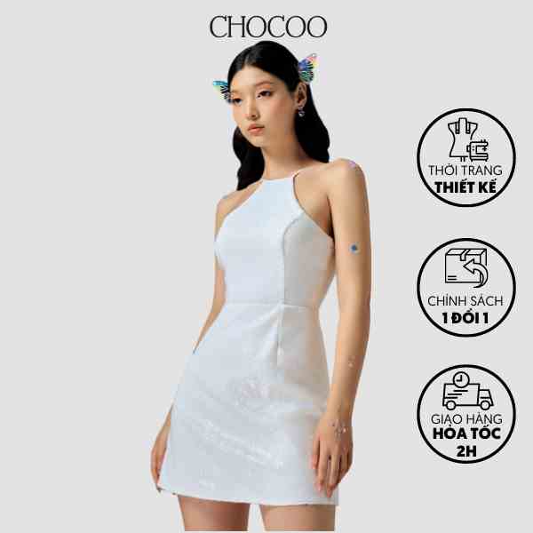 Đầm 2 Dây Angeletta Dress Chocoo Thiết Kế Chất Liệu Cườm Nhi Kim Sa Cao Cấp