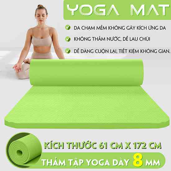 {3 size}BG-Thảm tập YOGA GYM  Bám Sàn Chống Trượt Dễ Vệ Sinh,Chất Liệu Thảm Tập Yoga TPE,dễ gấp gọn kèm túi tiện lợi