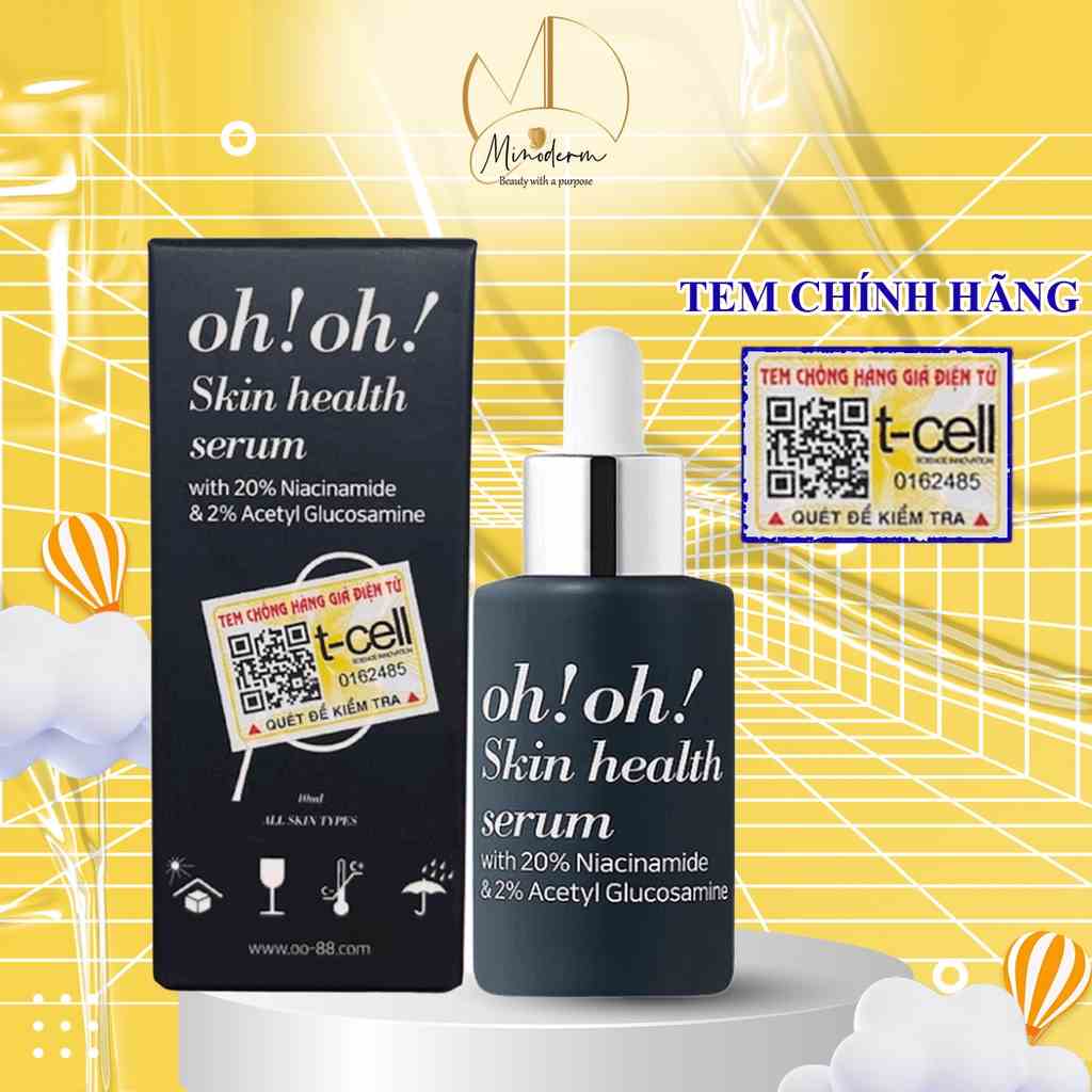 Tinh Chất Oh!Oh! Skin Health Serum Điều tiết dầu, giảm mụn, làm sáng da mạnh mẽ, chuyên sâu 10ml, 30ml