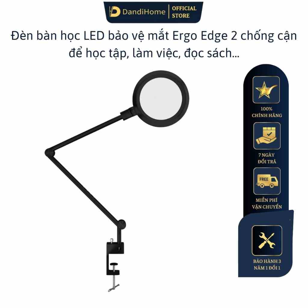 Đèn bàn học Led bảo vệ mắt Ergo Edge 2 DandiHome chống cận để học tập, làm việc, có thể kéo dài, gấp gọn - 4 chế độ sáng