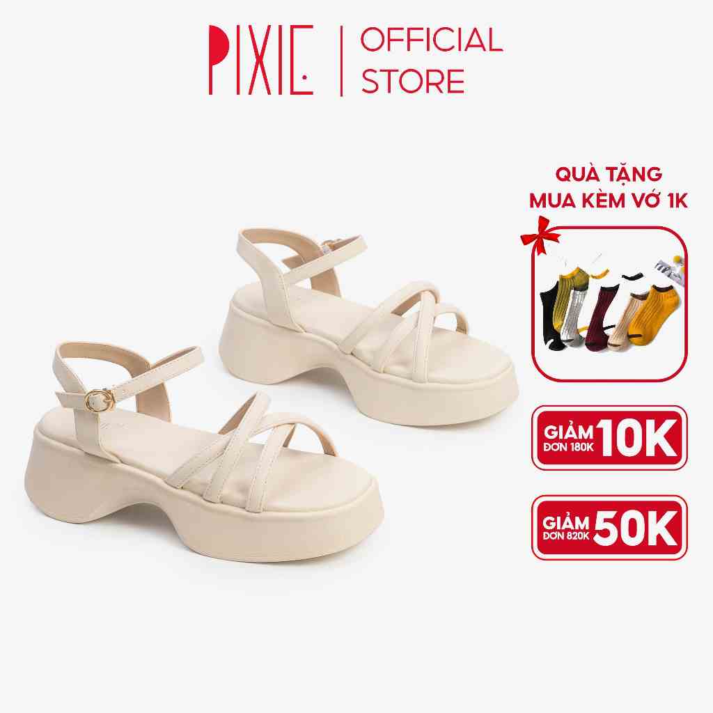 Giày Sandal Đế Xuồng 5cm Quai Mảnh H135 Pixie