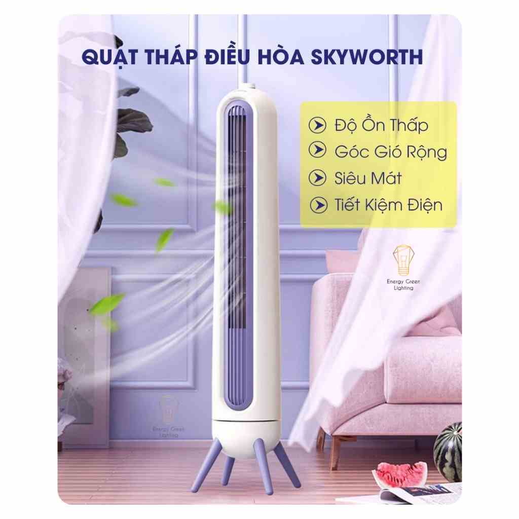 Quạt Điều Hoà Energy Green Lighting Skyworth Q828 - Quạt Tháp Không Cánh - Quạt Cây Đứng Siêu Mát,Tiện Lợi