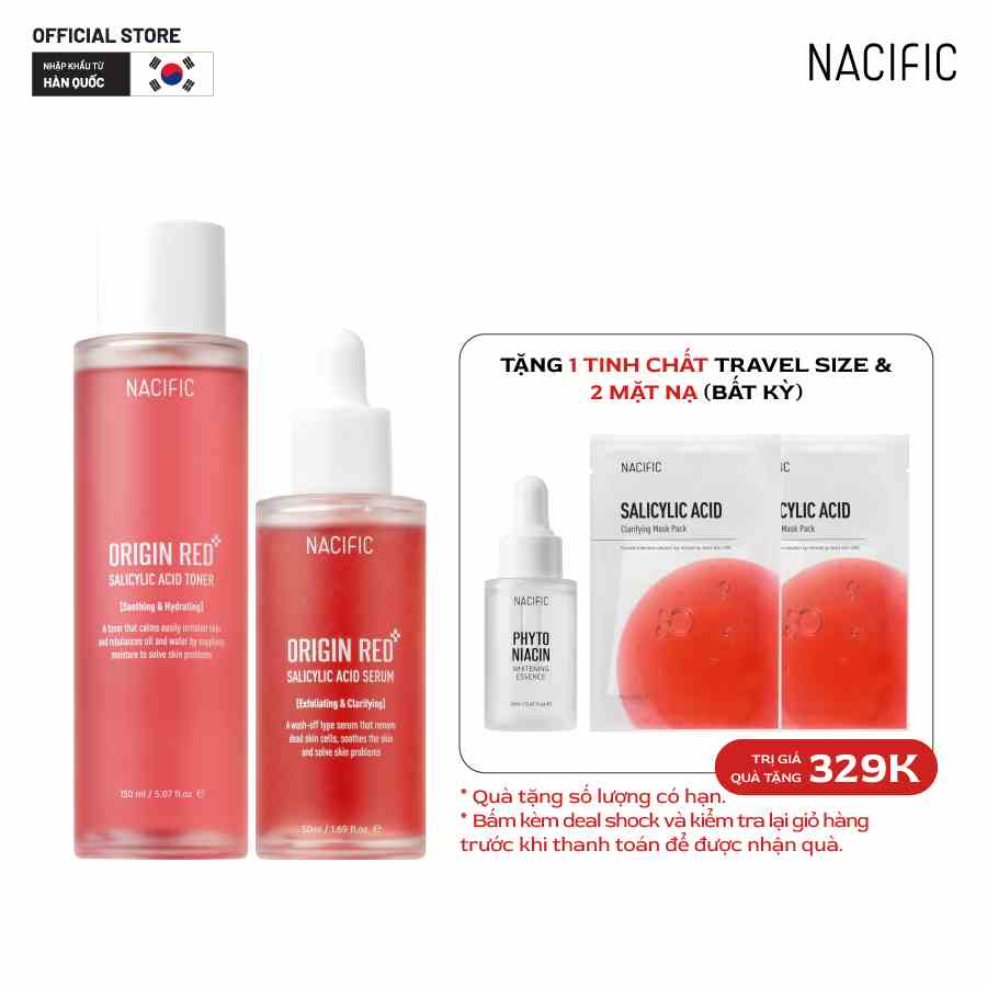 Combo Nacific Tinh chất Origin Red Salicylic Acid Serum 50ml +Nacific Origin Red Salicylic Acid Toner 150ml