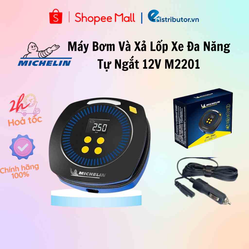 Máy bơm và xả lốp xe đa năng Michelin M2201 - 100% chính hãng