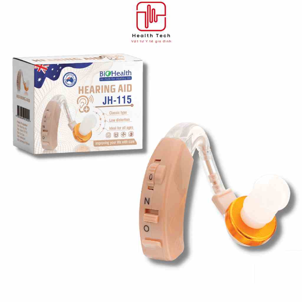 Máy trợ thính đeo tai không dây BioHealth JH-115 tai nghe khuyếch đại âm tiên tiến giảm ồn tốt - Health Tech