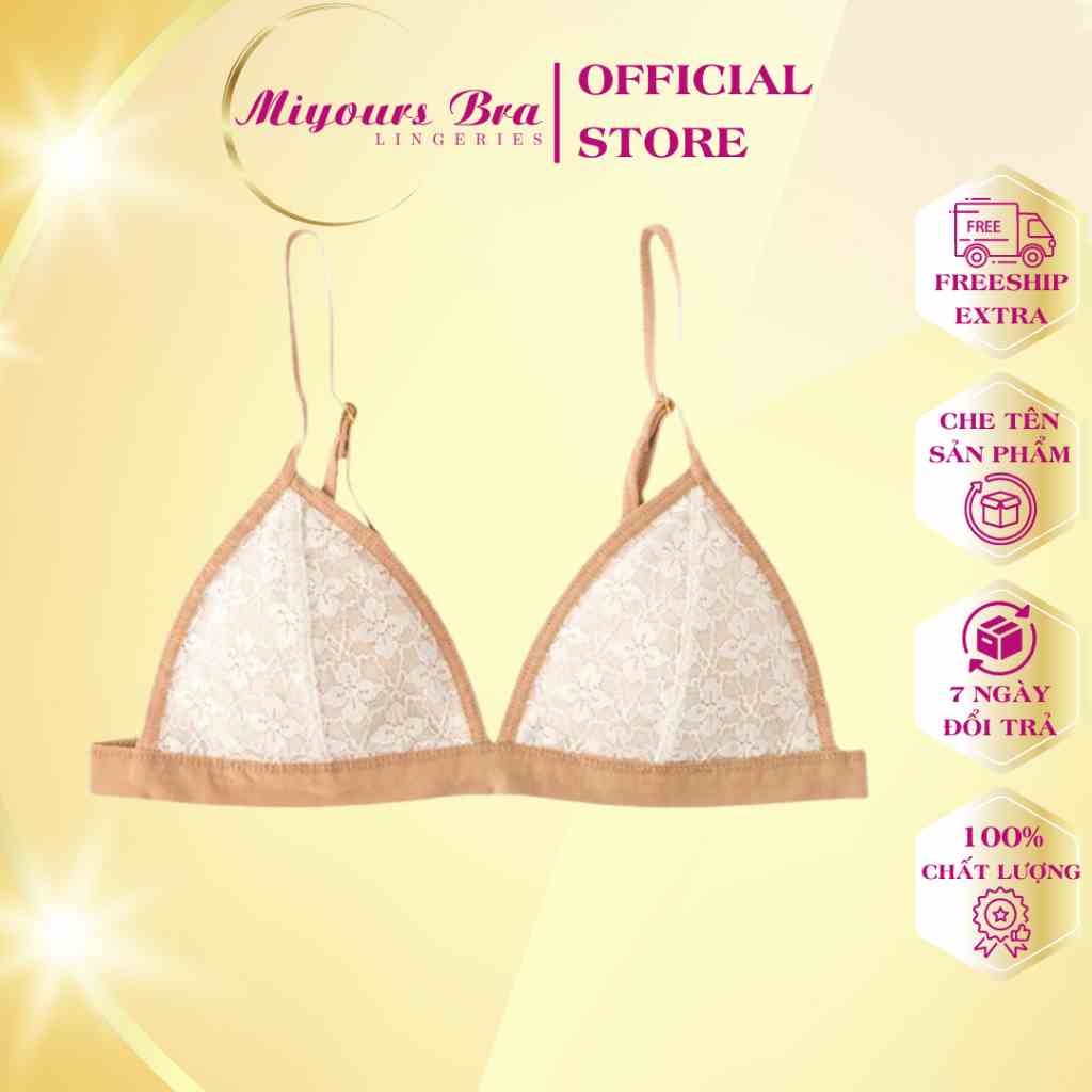 Áo lót nữ Miyours Fashion & More, bra cotton BR307 đệm mỏng nhẹ co giãn tốt viền ren tinh tế