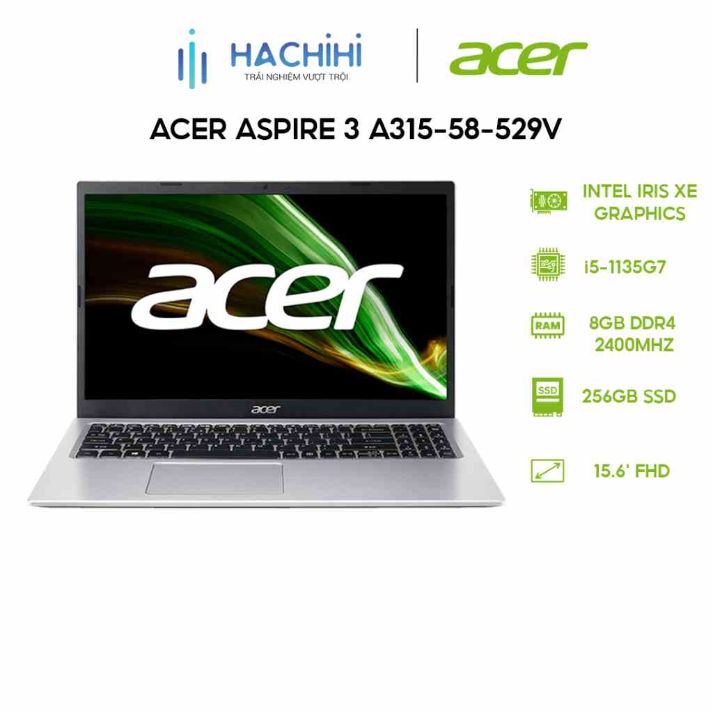 Laptop Acer Aspire 3 A315-58-529V i5-1135G7|8GB|256GB|Intel Iris Xe Graphics|15.6