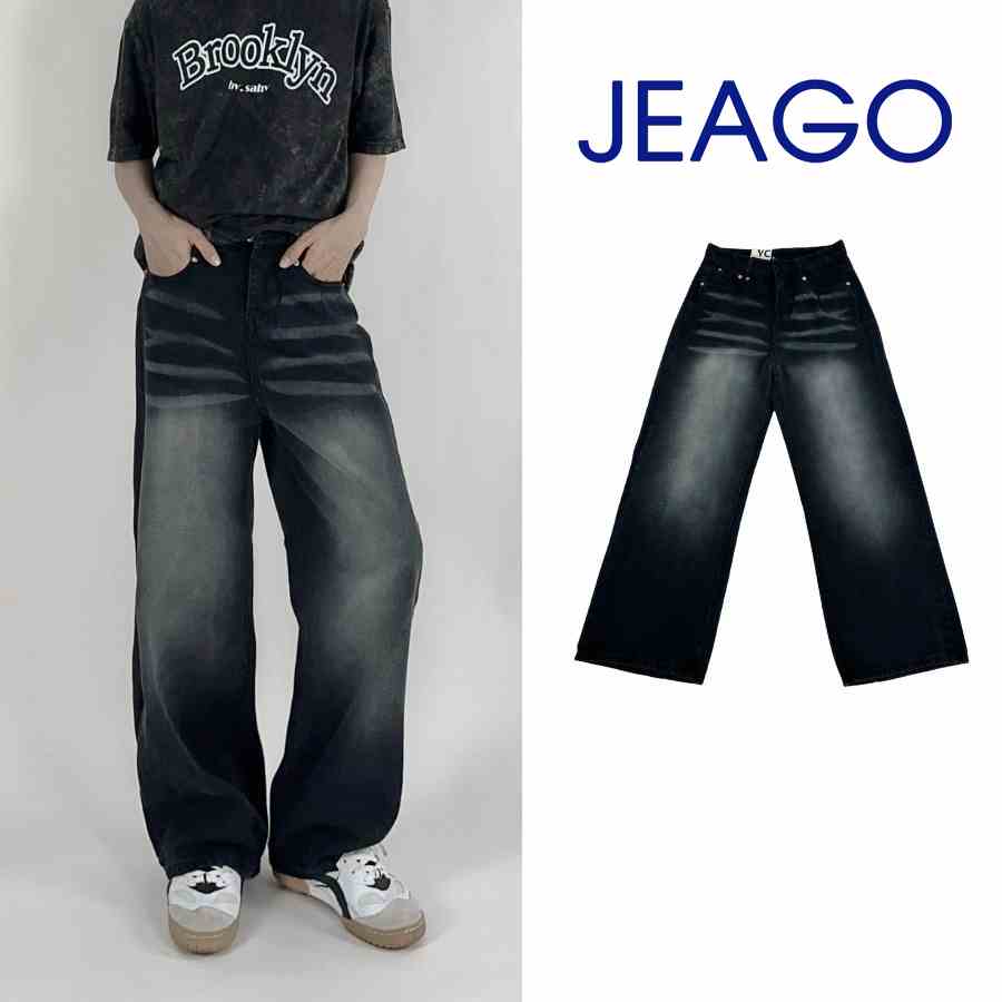 Quần Jean Ống Rộng Nam Nữ Unisex Bốn Màu Dành Cho Nam Nữ WASH JEAGO