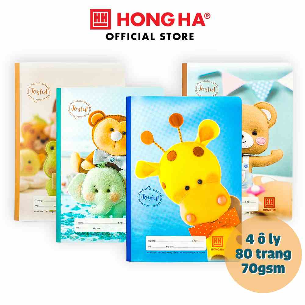 Vở 4 ô ly 80 trang Hồng Hà Joyful (0587)