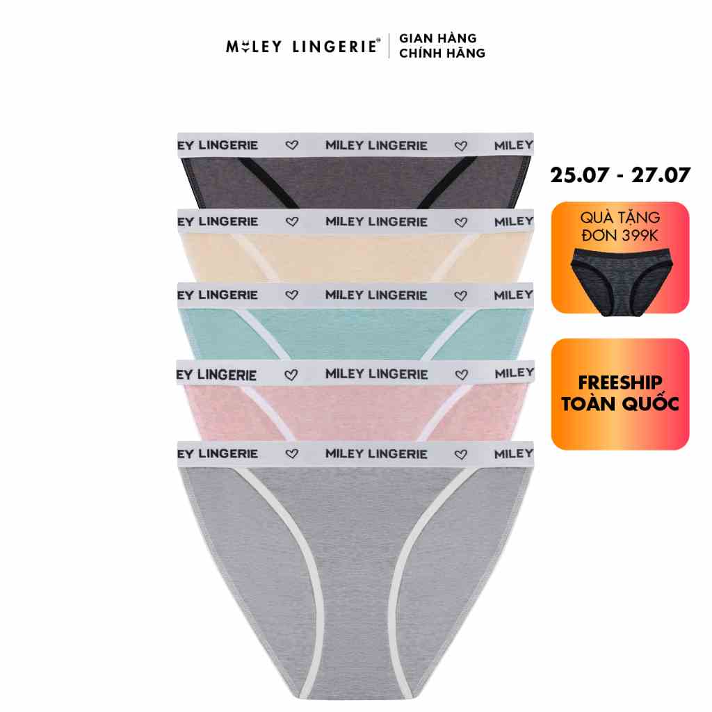 [MUA 2 GIẢM THÊM 5%]Combo 5 Quần Lót Melange High-Cut Miley Lingerie FCB_01 - Giao màu ngẫu nhiên