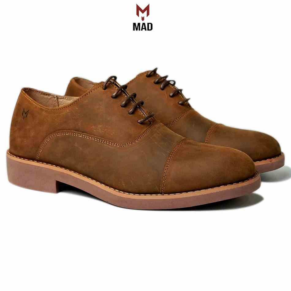 Giày tây công sở nam Oxford Captoe MAD Shoes Wax Crazy Horse da bò sáp ngựa điên cao cấp chất lượng tốt giá rẻ