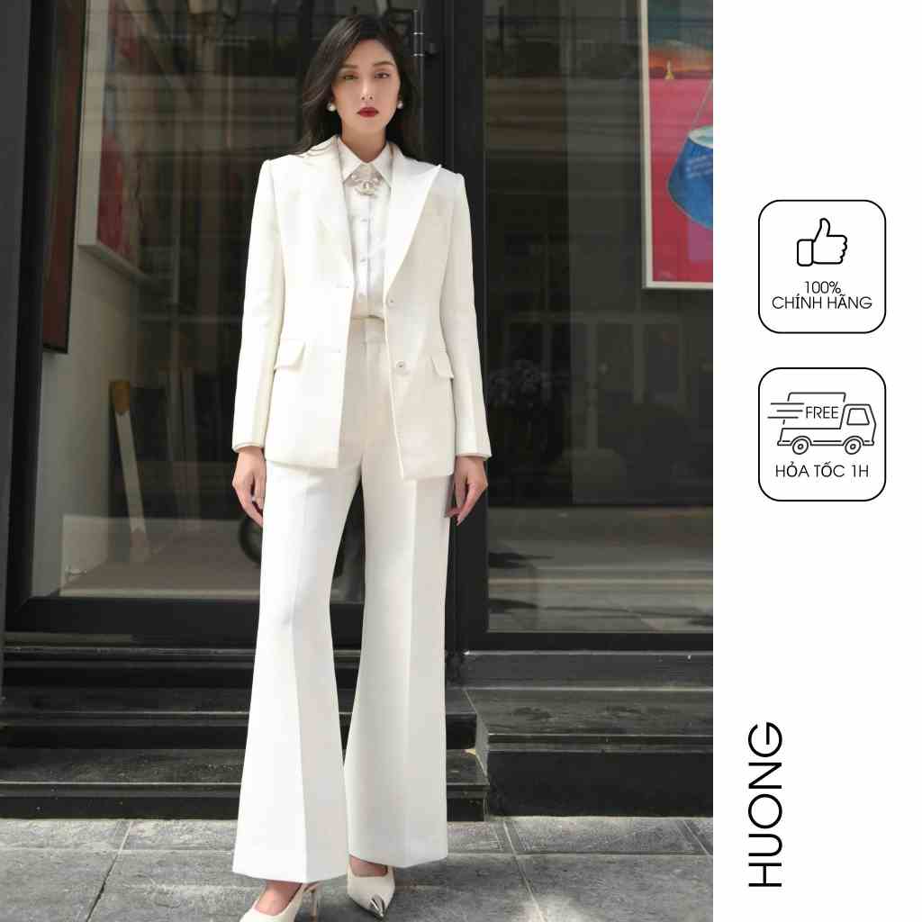 Quần suông xếp ly trắng HUONG BOUTIQUE HBQ89