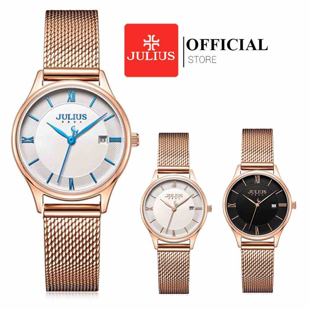 Đồng hồ nữ Julius JA-1328 dây thép | Julius Official