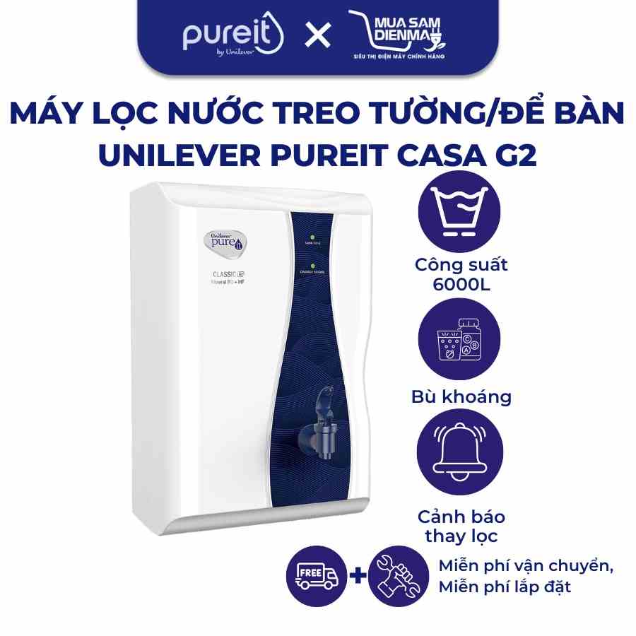 (Miễn phí lắp đặt) Máy lọc nước treo tường/để bàn Unilever Puriet Casa X / Casa G2 - Hàng chính hãng