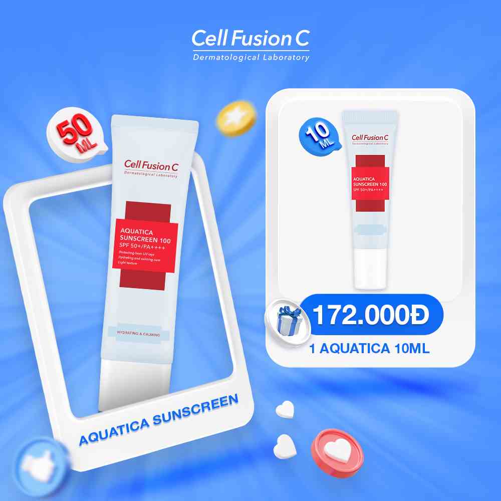 Kem Chống Nắng Cấp Ẩm & Dịu Da Cell Fusion C Aquatica Sunscreen 100 SPF 50+/PA++++