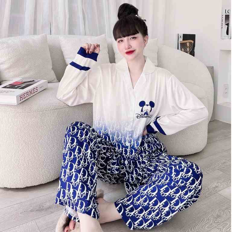 [Mã BMLT30 giảm đến 30K đơn 299K] Đồ Bộ Nữ SOJJUN Pijama Quần Dài Tay Dài Lụa Latin Thiết Kế 50-65kg