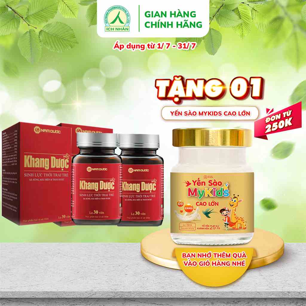 Combo 2 Hộp Khang Dược Tinh Chất Hàu Biển, Bá Bệnh, Sâm Cau Giúp Bổ Thận Tráng Dương, Tăng Cường Sinh Lý Hộp 30V