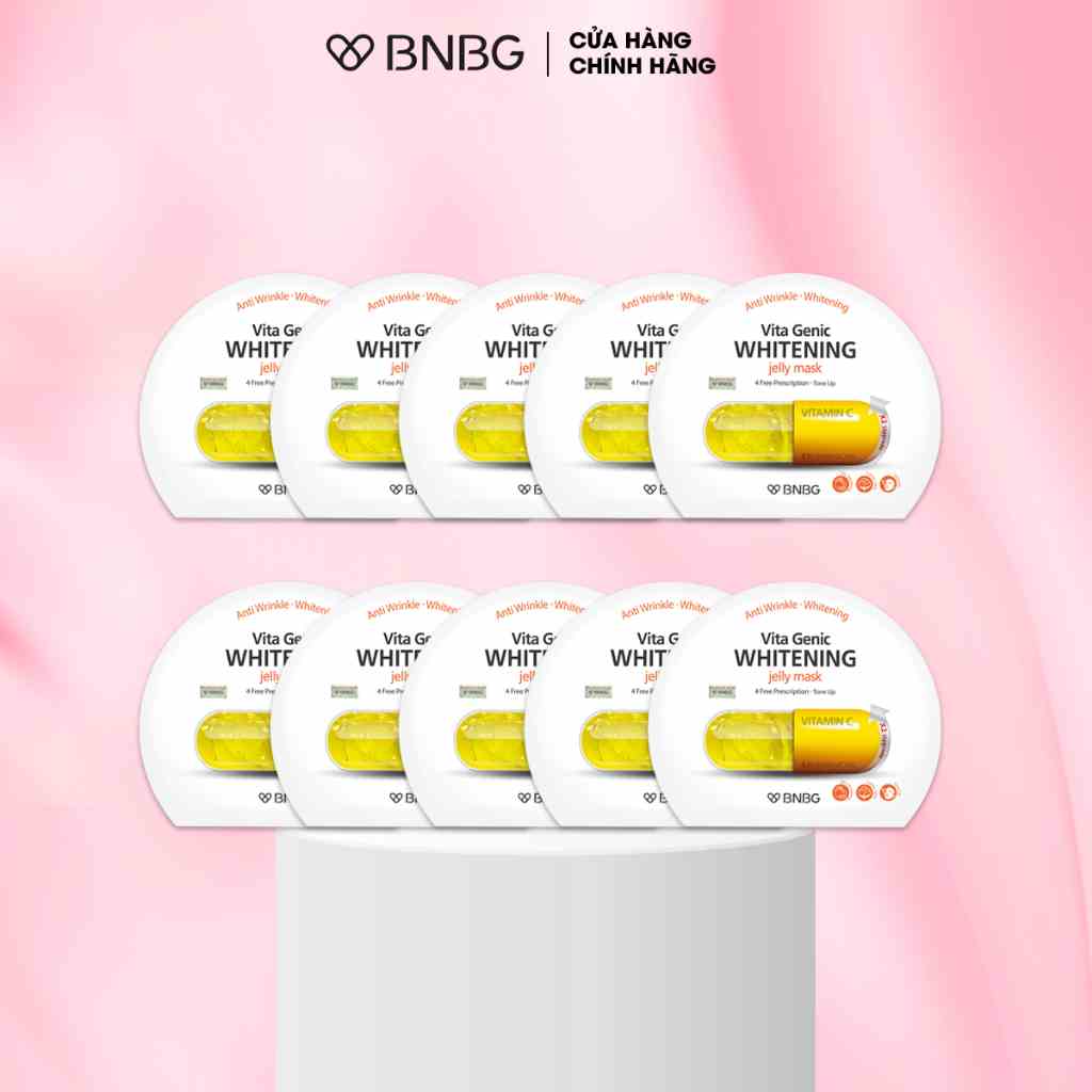 Combo 10 mặt nạ dưỡng trắng da BNBG Vita Genic Whitening Jelly Mask 30mlx10