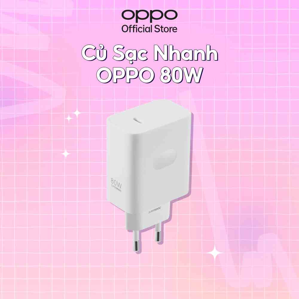 Combo Củ và Cáp sạc Nhanh OPPO 80W | Hỗ Trợ Sạc Nhanh | Hàng Chính Hãng OPPO