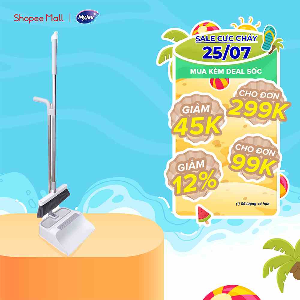 [Voucher giảm 12% - đơn từ 0Đ] [Voucher giảm 12% - đơn từ 0Đ] Bộ chổi quét nhà kèm đồ hốt rác gấp gọn đa năng MyJae