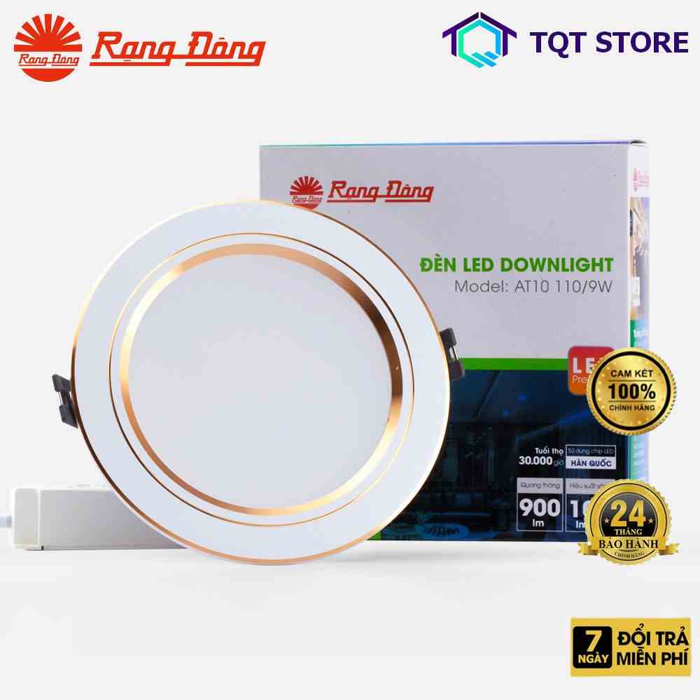 Đèn LED Downlight chính hãng Rạng Đông AT10 110/9W 6500K SS / 3000K SS